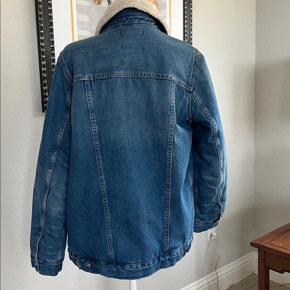 Madewell Oversized Sherpa Lined Denim Jacket Small - Picture 5 of 5